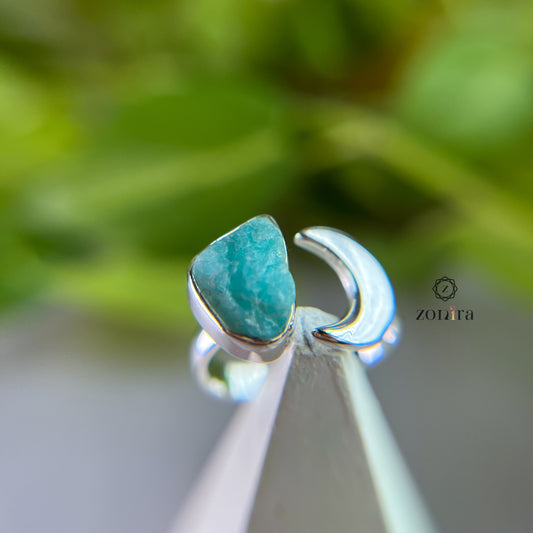 Chaand Silver Ring - Raw Amazonite