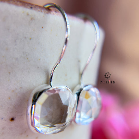 Ilana Silver Earrings - Clear Quartz