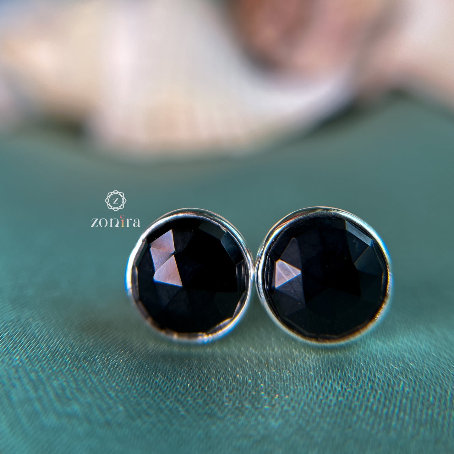 Onima Silver Studs - Black Onyx