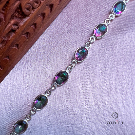 Angrai Silver Bracelet - Mystic Topaz