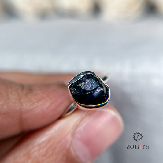 Eka Silver Ring - Raw Sapphire