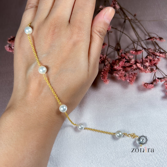 Glory Silver Bracelet - Pearls Gold