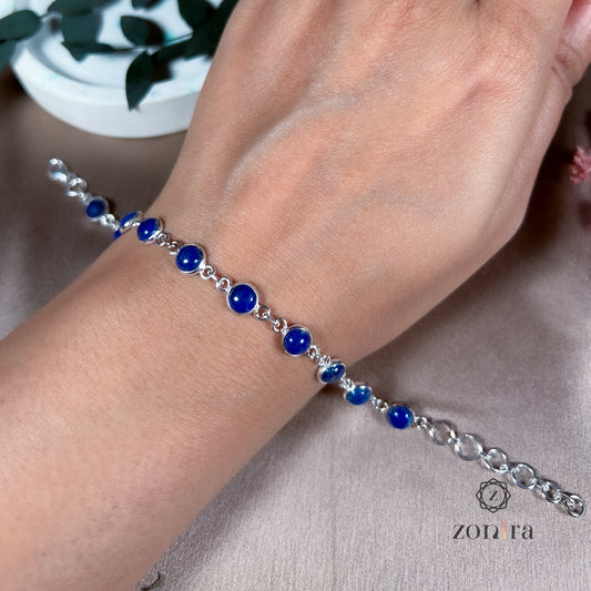 Fair Trade Sterling Silver Wristband Lapis Lazuli Bracelet - Sweetheart |  NOVICA