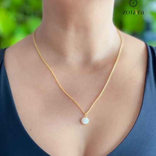 Ida Silver Necklace - Coin Pearl Gold