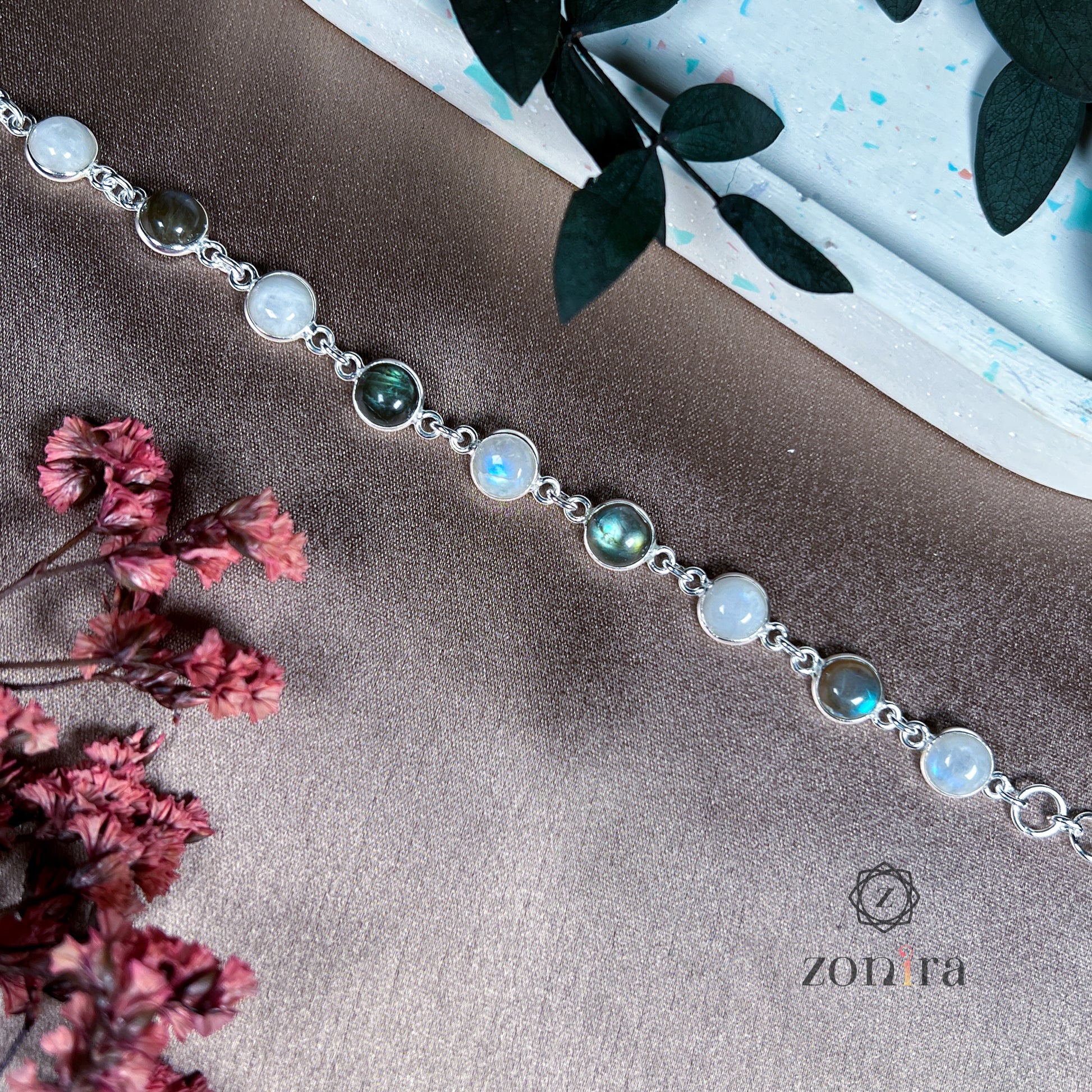 Rainbow Moonstone Beaded Bracelet / Best Crystals For Growth Jewelry –  @pineandjasper