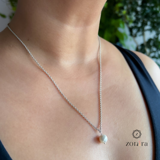 Glory Silver Necklace - Pearl