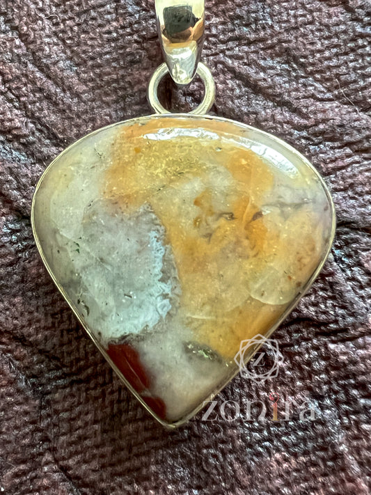 Abel Silver Necklace - Jasper Heart