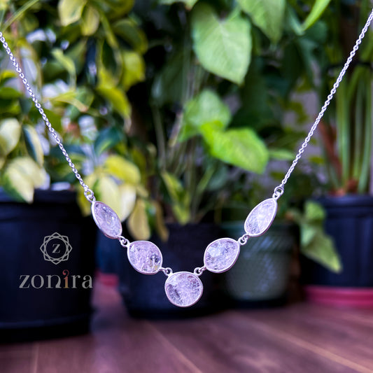 Amoli Silver Necklace - Morganite