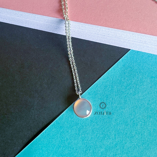 Abel Silver Necklace - Rose Chalcedony