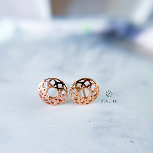 Maavi 92.5 Silver Studs - Wheely Rose-Gold
