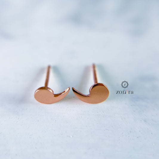 Maavi 92.5 Silver Studs - Apostrophe Rose-Gold