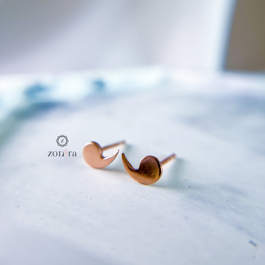 Maavi 92.5 Silver Studs - Apostrophe Rose-Gold
