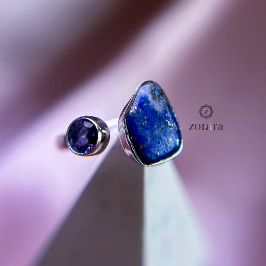 Sia Silver Ring - Lapis Lazuli & Iolite