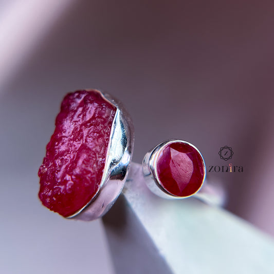 Sia Silver Ring - Ruby