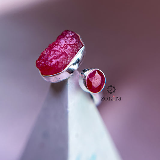 Sia Silver Ring - Ruby