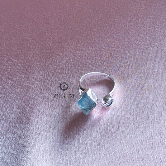 Sia Silver Ring - Aquamarine & Blue Topaz