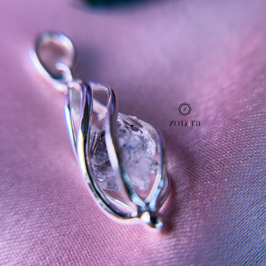 Dori Silver Pendant - Raw Herkimer Diamond